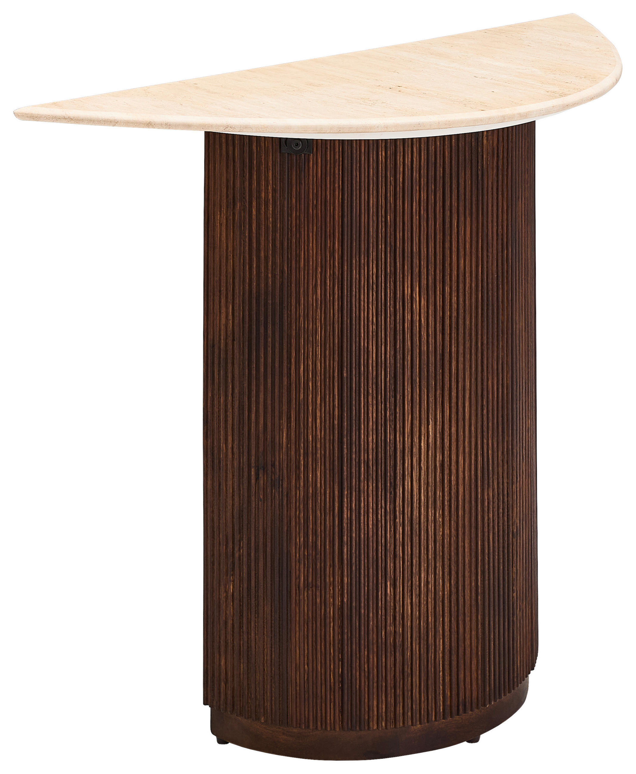 KONSOLENTISCH Mangoholz vollmassiv Dunkelbraun, Beige  - Dunkelbraun/Beige, Design, Holz/Stein (100/76/40cm) - Livetastic