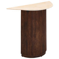 KONSOLENTISCH Mangoholz vollmassiv Dunkelbraun, Beige  - Dunkelbraun/Beige, Design, Holz/Stein (100/76/40cm) - Livetastic