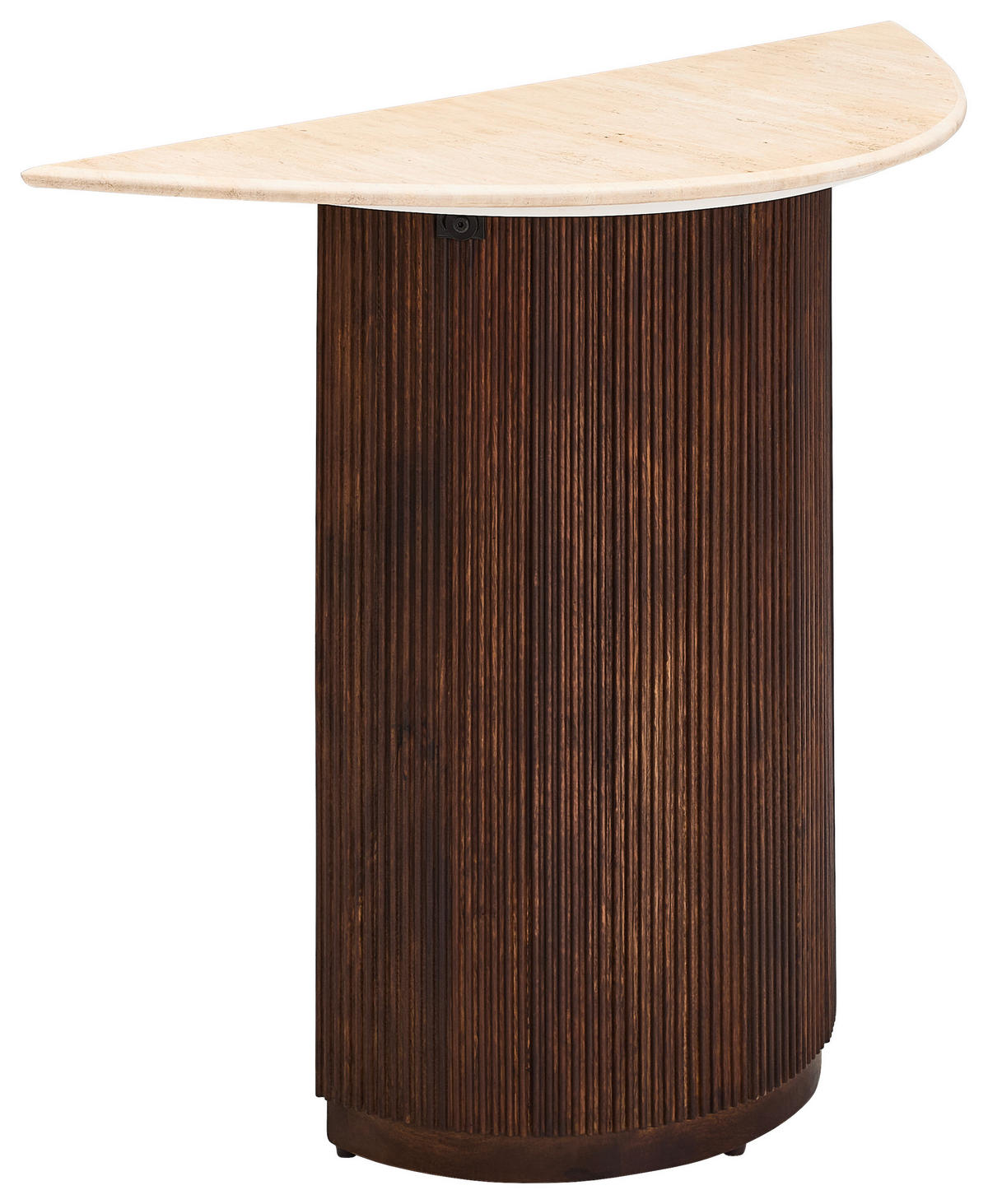 KONSOLENTISCH Mangoholz vollmassiv Dunkelbraun, Beige  - Dunkelbraun/Beige, Design, Holz/Stein (100/76/40cm) - Livetastic