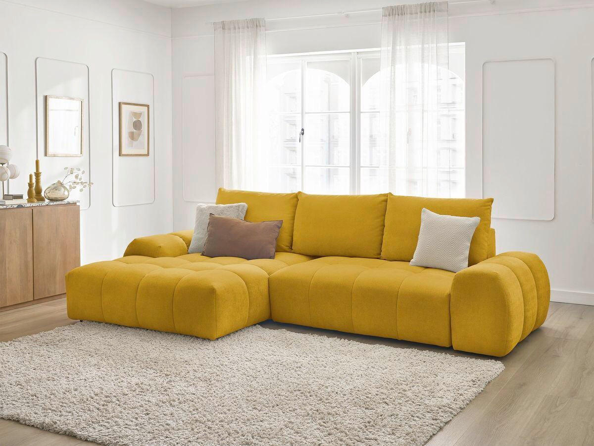 XXXLutz Eckschlafsofa Everest Gelb 318x180 cm