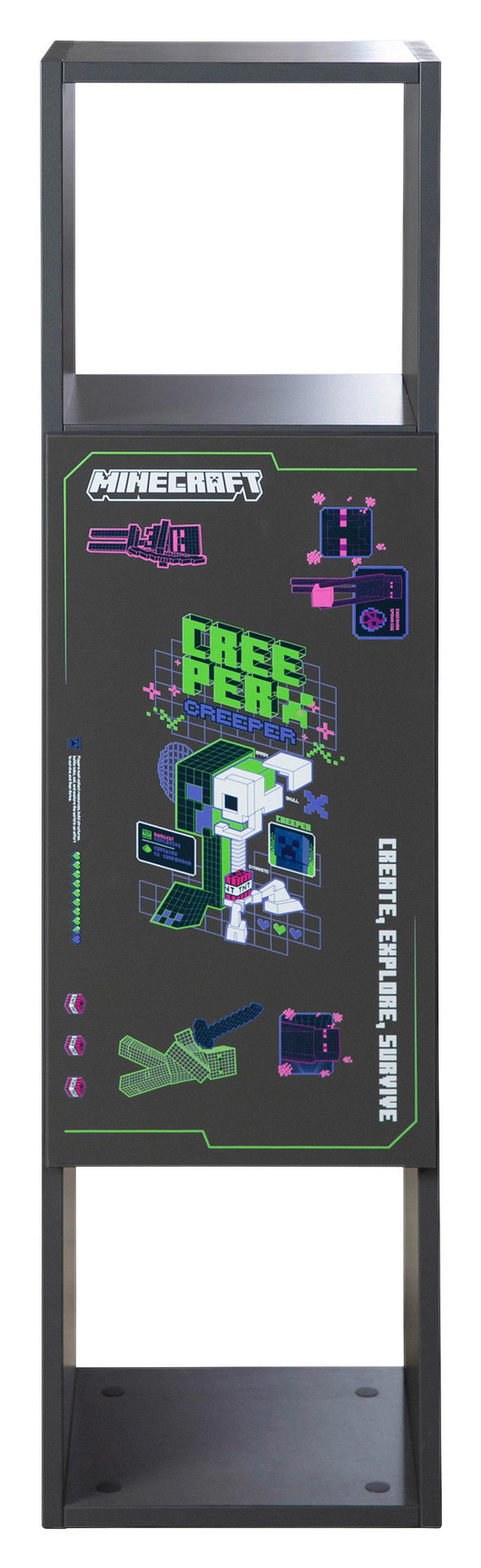 REGAL Anthrazit  - Anthrazit, MODERN, Holzwerkstoff (124/32/32cm) - Minecraft