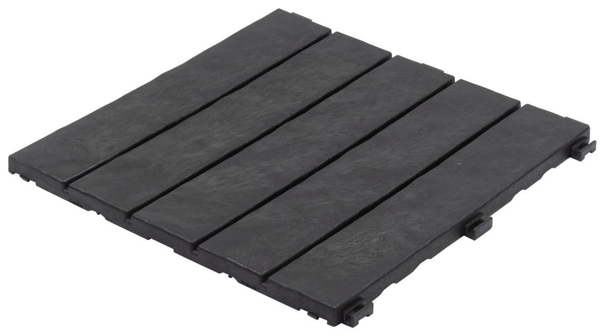 TERRASSENFLIESE GRAPHITE 30X30CM 6-ER SET  - Graphitfarben, MODERN, Kunststoff (31,3/31,3/9cm)