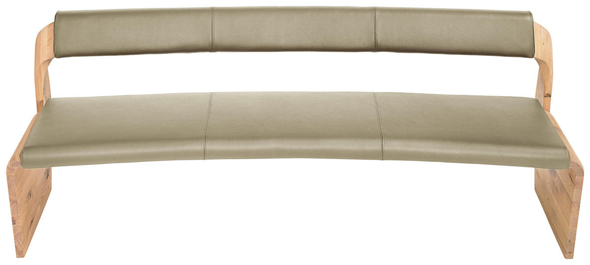 SITZBANK 227/84/70 cm  in Eichefarben, Beige  - Eichefarben/Beige, Natur, Leder/Holz (227/84/70cm) - Voglauer