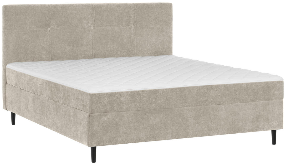 BOXBETT 120/200 cm,  in Beige,  {item.attr('349-543‘),[, ]}{item.attr('328-587‘),[ ]} - Beige/Schwarz, KONVENTIONELL, Holz/Textil (120/200cm) - Welnova