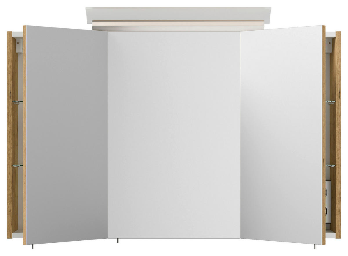 SPIEGELSCHRANK 120/62,5/17 cm  - Eichefarben, MODERN, Glas/Holzwerkstoff (120/62,5/17cm) - MID.YOU