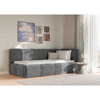 POLSTERBETT 90/200 cm,  in Anthrazit, Lattenrost, Bettkasten,  - Anthrazit/Schwarz, Design, Holz/Textil (90/200cm) - Chameo