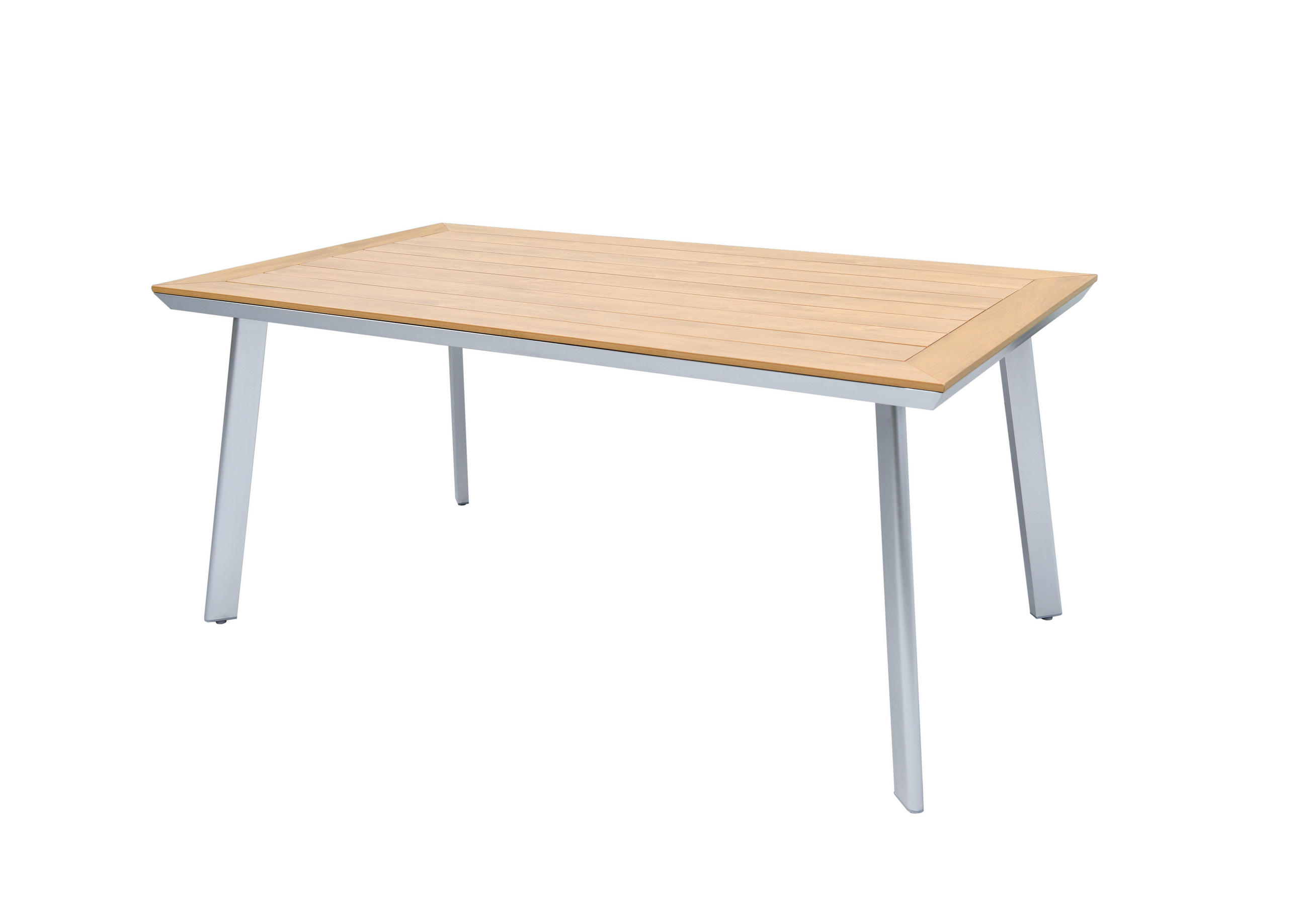 GARTENTISCH 90/72/160 cm Metall, Kunststoff rechteckig  - Silberfarben/Braun, MODERN, Kunststoff/Metall (90/72/160cm) - Gardenson