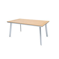 GARTENTISCH Metall, Kunststoff Braun, Silberfarben rechteckig  - Silberfarben/Braun, MODERN, Kunststoff/Metall (90/72/160cm) - Gardenson