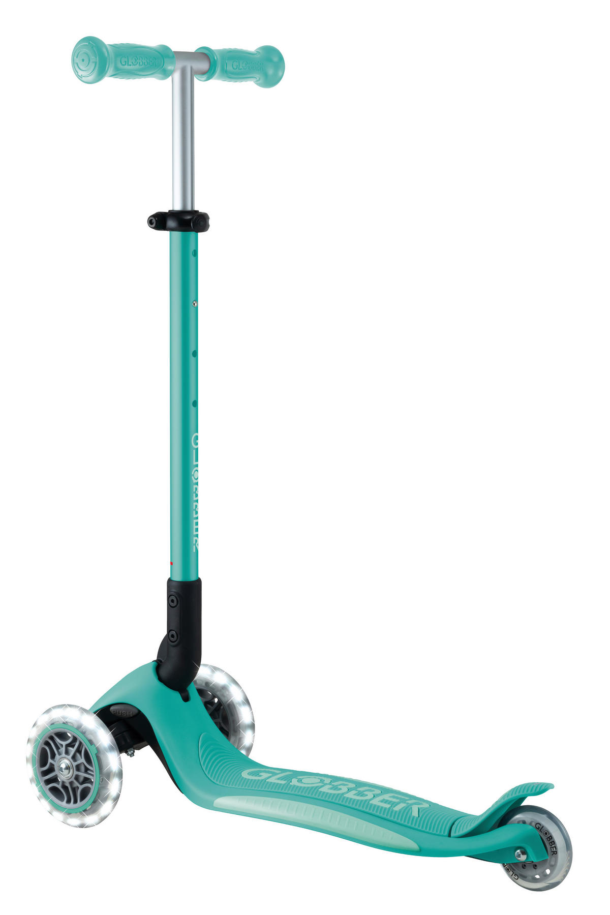 KINDERSCOOTER ELITE LIGHTS  - Mintgrün, Basics, Kunststoff (57.5/28/82.5cm) - GLOBBER