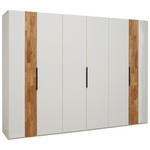DREHTÜRENSCHRANK 301,9/223,3/62 cm,  in Weiß, Wildeiche, 6-türig  - Wildeiche/Schwarz, Design, Holz/Holzwerkstoff (301,9/223,3/62cm) - Dieter Knoll