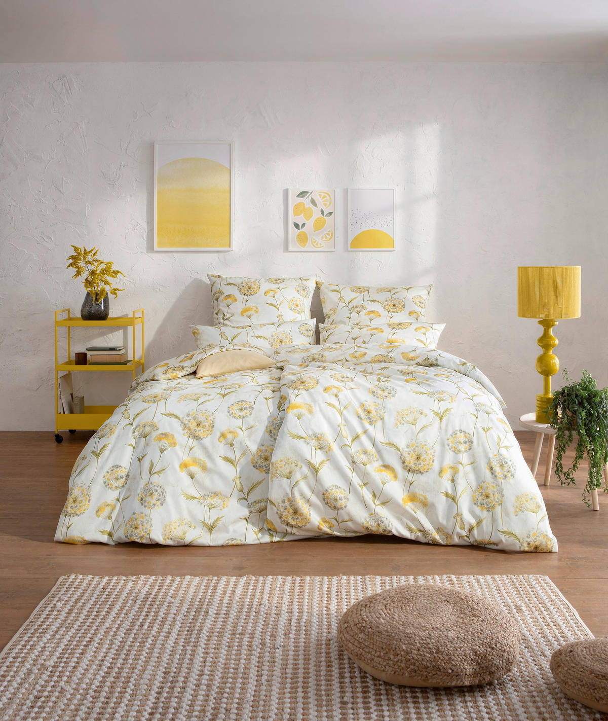 BETTWÄSCHE Atelier Makosatin 140/200 cm  - Gelb, KONVENTIONELL, Textil (140/200cm) - Estella