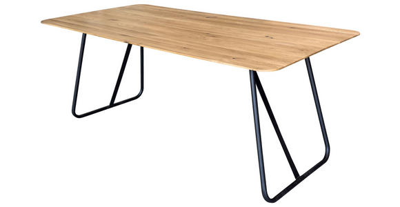 ESSTISCH Schwarz, Eichefarben rechteckig  in verschiedenen Größen erhältlich, Variantenauswahl  - Eichefarben/Schwarz, LIFESTYLE, Holz/Metall (160/90/75cm) - Linea Natura