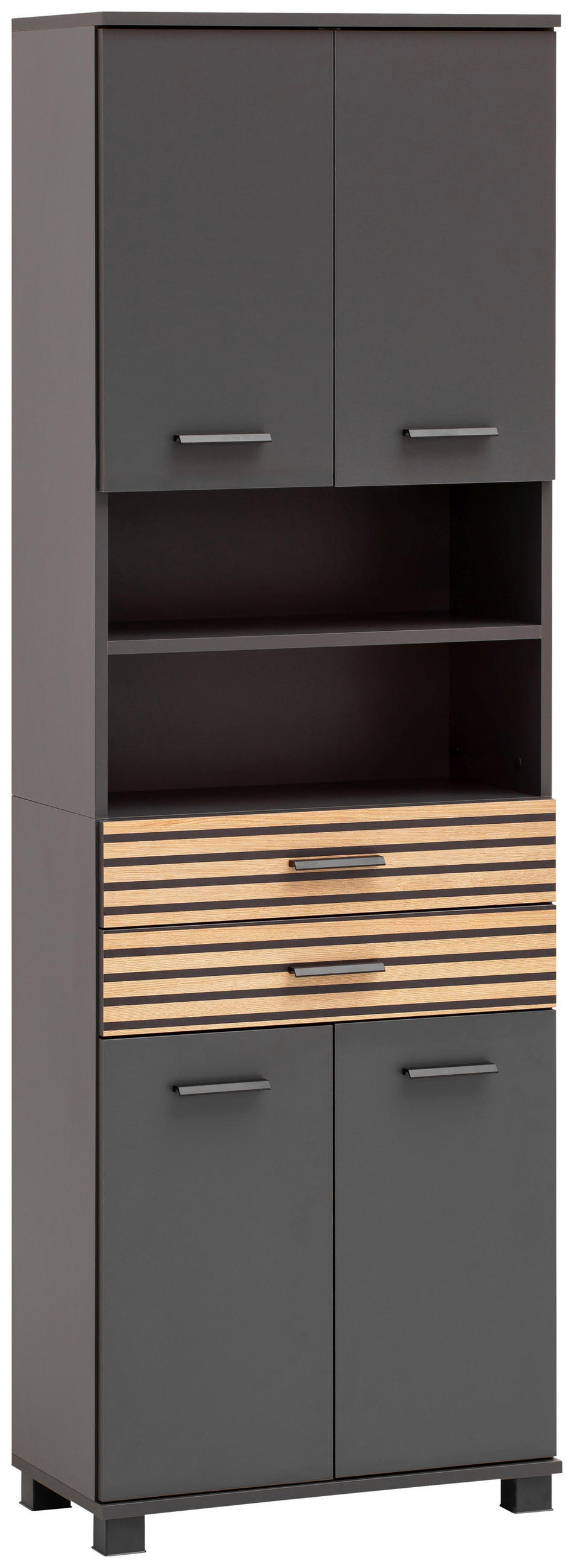 Stylife Hochschrank Katta Anthrazit, Eiche 59.8x180.9x32.6 cm