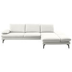 ECKSOFA in Echtleder Weiß  - Schwarz/Weiß, Design, Leder/Metall (308/195cm) - Dieter Knoll