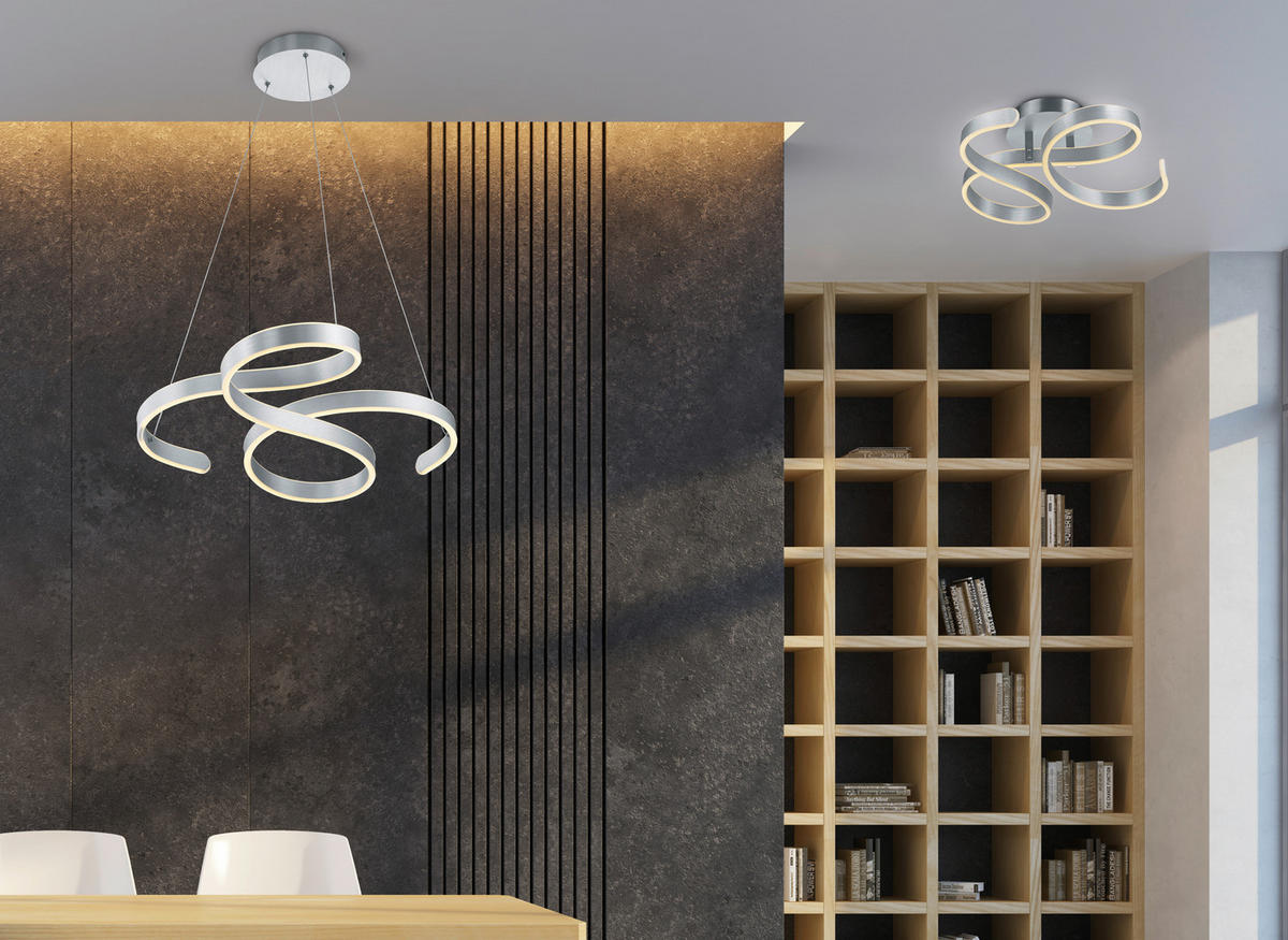LED-DECKENLEUCHTE 54/19,5 cm   - Graublau, Design, Metall (54/19,5cm) - Novel