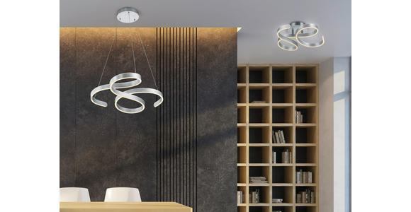 LED-DECKENLEUCHTE 54/19,5 cm - Graublau, Design, Metall (54/19,5cm) - Novel