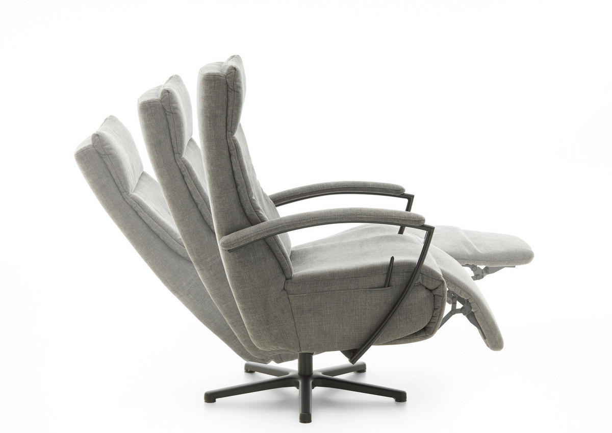 RELAXSESSEL in Textil Grau  - Schwarz/Grau, Design, Textil/Metall (76/110/83cm) - Beldomo Speed