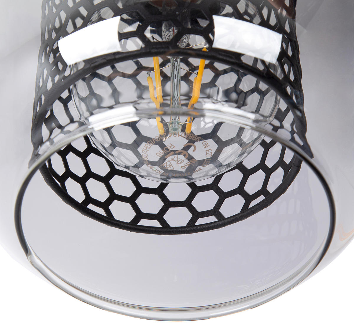 PENDELLEUCHTE 78/25/60 cm    - Grau, Design, Glas (78/25/60cm) - Globo