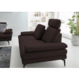 2,5-SITZER  in Echtleder Braun   - Schwarz/Braun, Design, Leder/Metall (196/86/104cm) - Dieter Knoll