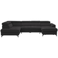 WOHNLANDSCHAFT Anthrazit Struktur  - Anthrazit/Schwarz, Design, Textil/Metall (203/327/177cm) - Stylife