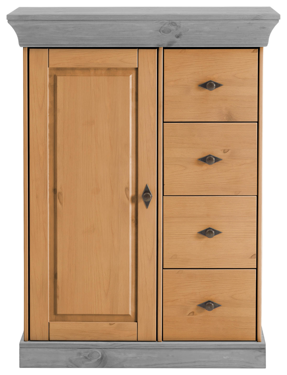 KOMMODE  in 88/117/45 cm  - Laugenfarbig/Grau, ROMANTIK / LANDHAUS, Holz/Metall (88/117/45cm) - Boxxx