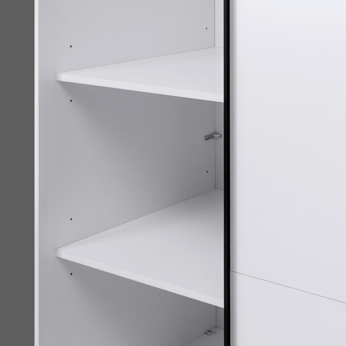 SCHIEBETÜRENSCHRANK 250/211,5/61,5 cm 2-türig Weiß  - Schwarz/Weiß, MODERN, Holzwerkstoff/Metall (250/211,5/61,5cm) - MID.YOU