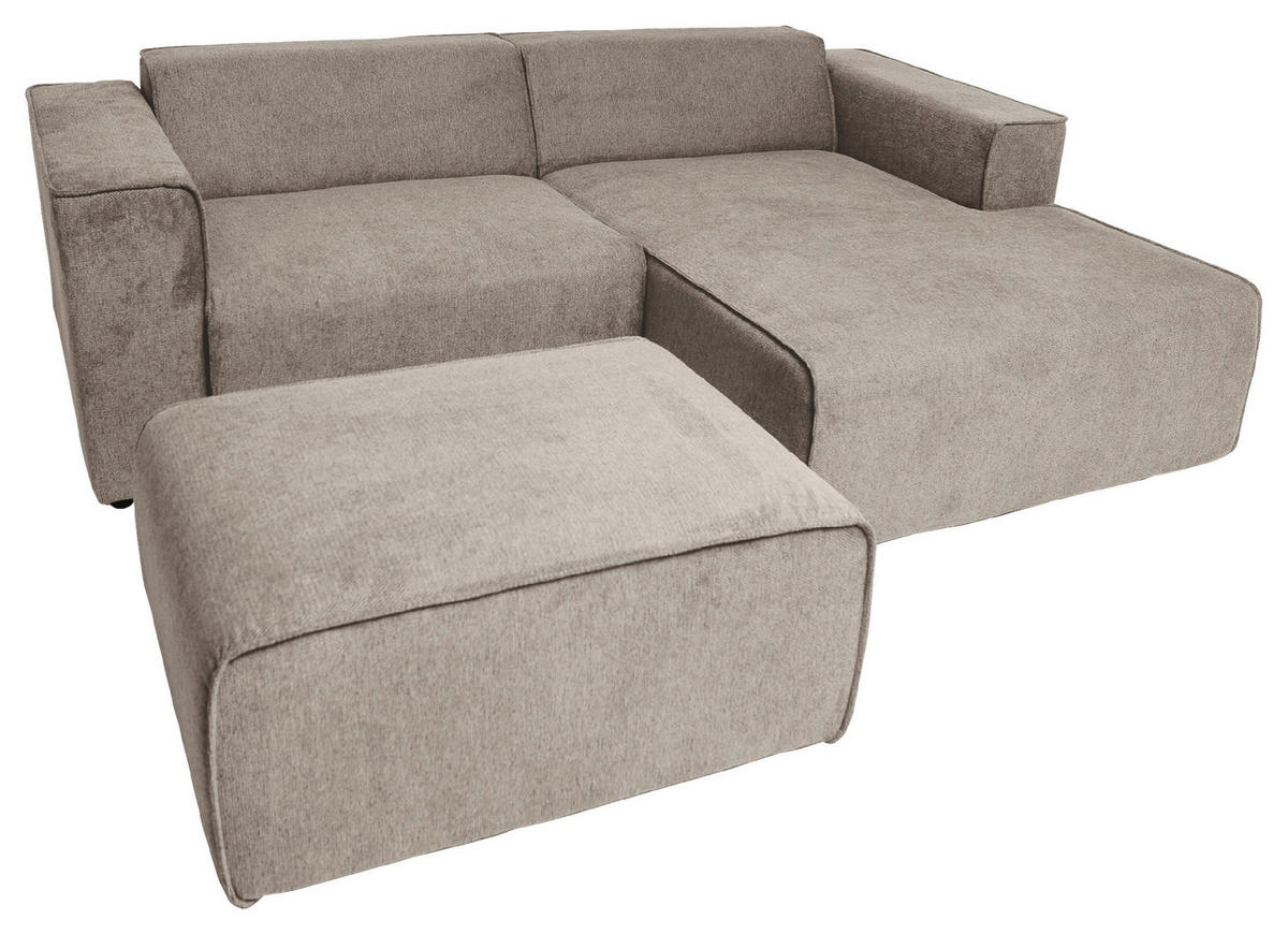ECKSOFA Taupe Struktur  - Taupe/Graubraun, Design, Kunststoff/Textil (234/161cm) - P & B