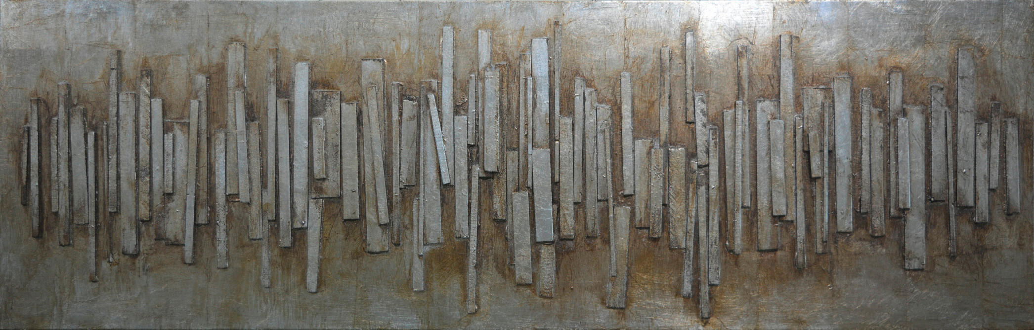 BILD Abstraktes 180/55 cm  - Silberfarben/Naturfarben, Design, Holz (180/55cm) - Monee