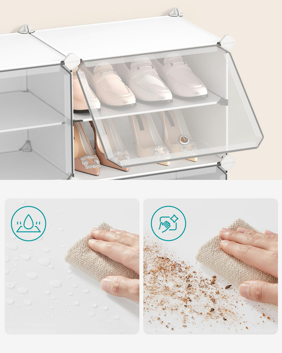 REGÁL NA TOPÁNKY, biela, 83/63/32 cm - biela, Basics, kov/plast (83/63/32cm)