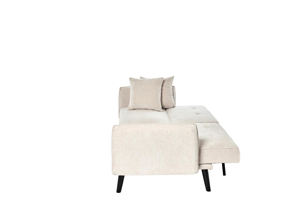 SCHLAFSOFA Bouclé Champagner  - Champagner/Schwarz, MODERN, Holz/Textil (191/83/84cm) - Livetastic