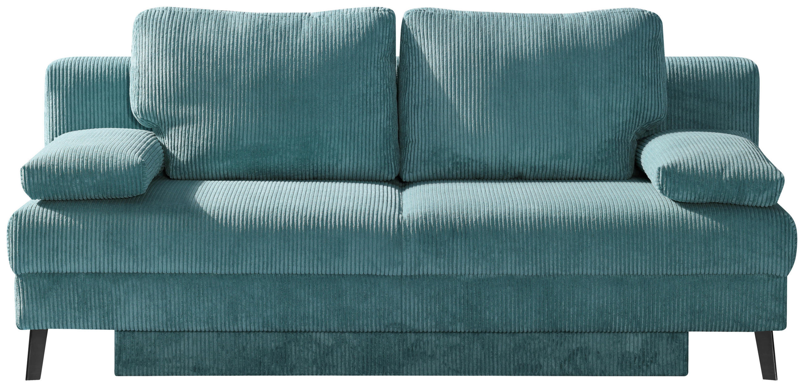 SCHLAFSOFA Cord Türkis  - Türkis/Schwarz, MODERN, Textil/Metall (194/91/90cm) - Livetastic