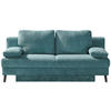 SCHLAFSOFA Cord Türkis  - Türkis/Schwarz, MODERN, Textil/Metall (194/91/90cm) - Livetastic