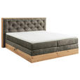 BOXSPRINGBETT 180/200 cm  in Braun, Grau, Naturfarben  - Braun/Naturfarben, KONVENTIONELL, Holzwerkstoff/Kunststoff (180/200cm) - Esposa