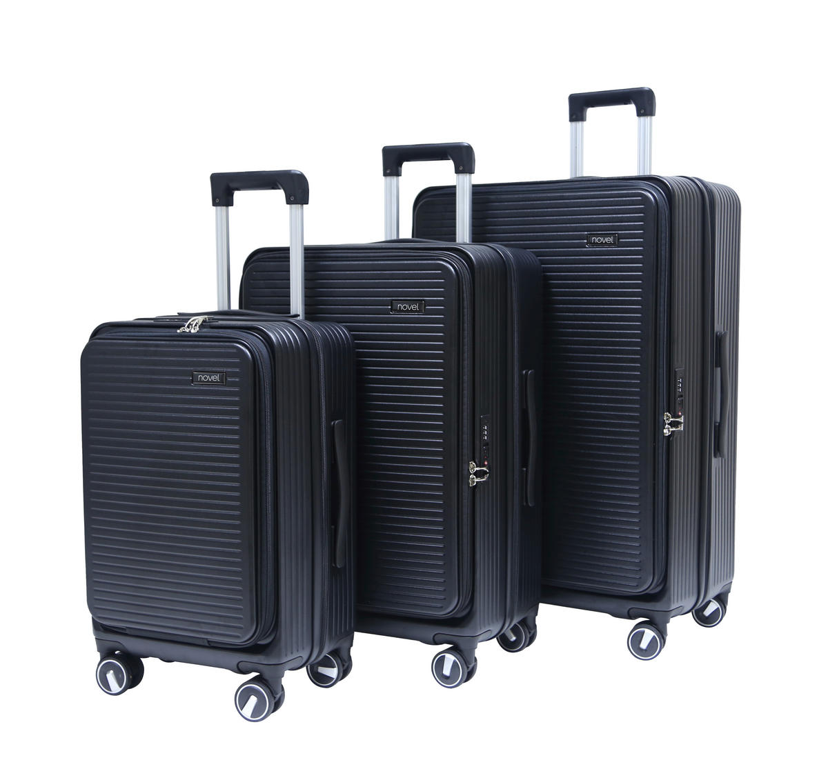 Set Valize De Călătorie - negru, Design, plastic/metal - Novel