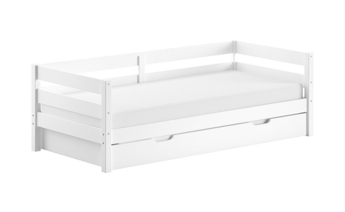 AUSZIEHBETT 90/200 cm  in Weiß  - Naturfarben/Weiß, MODERN, Holz (90/200cm) - Vipack