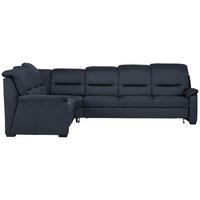 ECKSOFA in Mikrofaser Blau  245/303 cm  - Blau/Schwarz, KONVENTIONELL, Holz/Textil (245/303cm) - Beldomo Comfort