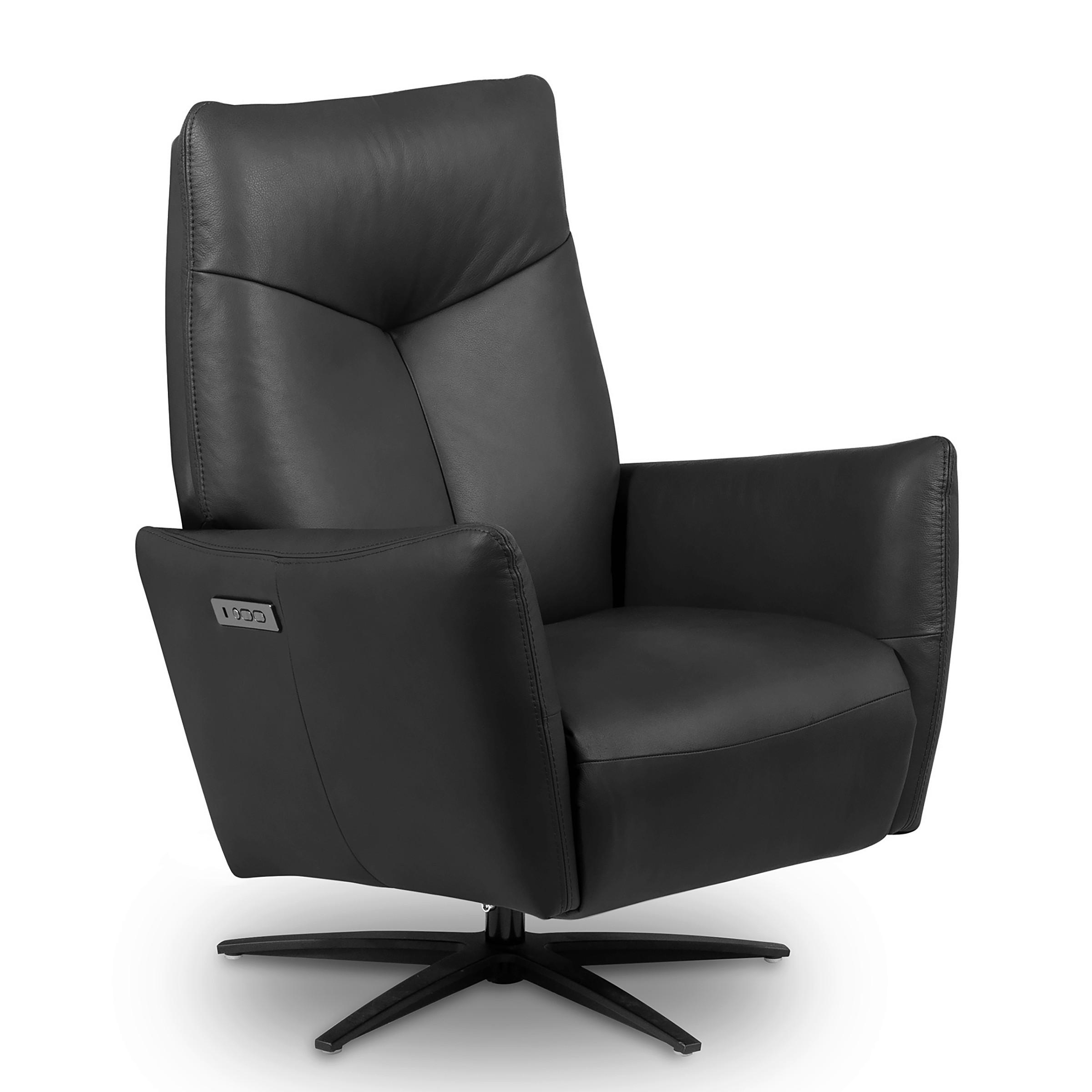 RELAXSESSEL Leder Schwarz  - Schwarz, Design, Leder/Metall (76/107/88cm) - Livetastic
