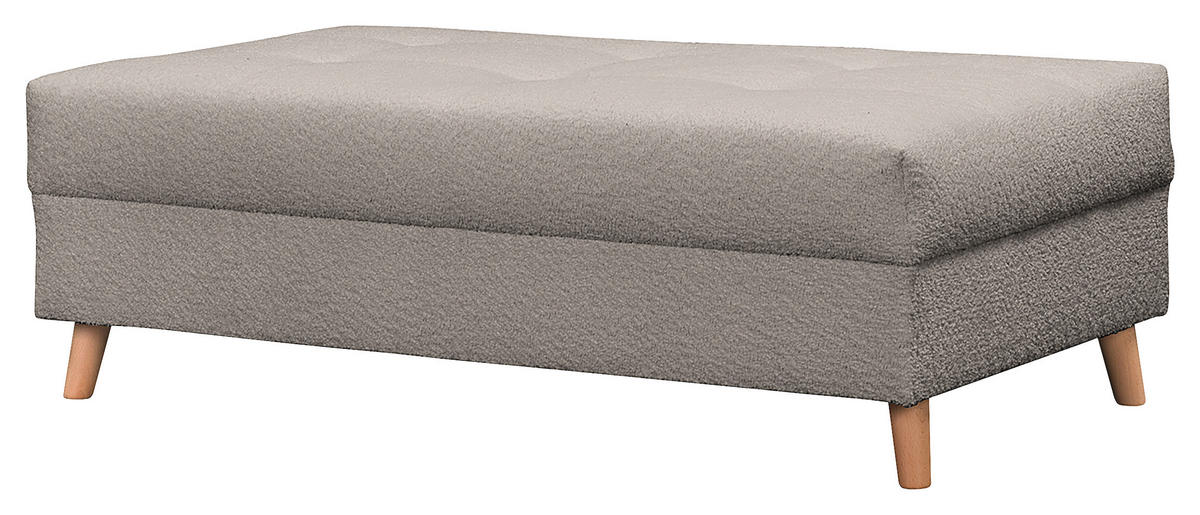 ECKSOFA inkl. Hocker Ariella Grau Bouclé  - Naturfarben/Grau, Design, Holz/Textil (161/231cm) - Livetastic