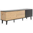 LOWBOARD  in 172/56/40 cm  - Schwarz/Eiche Artisan, Design, Holzwerkstoff/Metall (172/56/40cm) - Xora