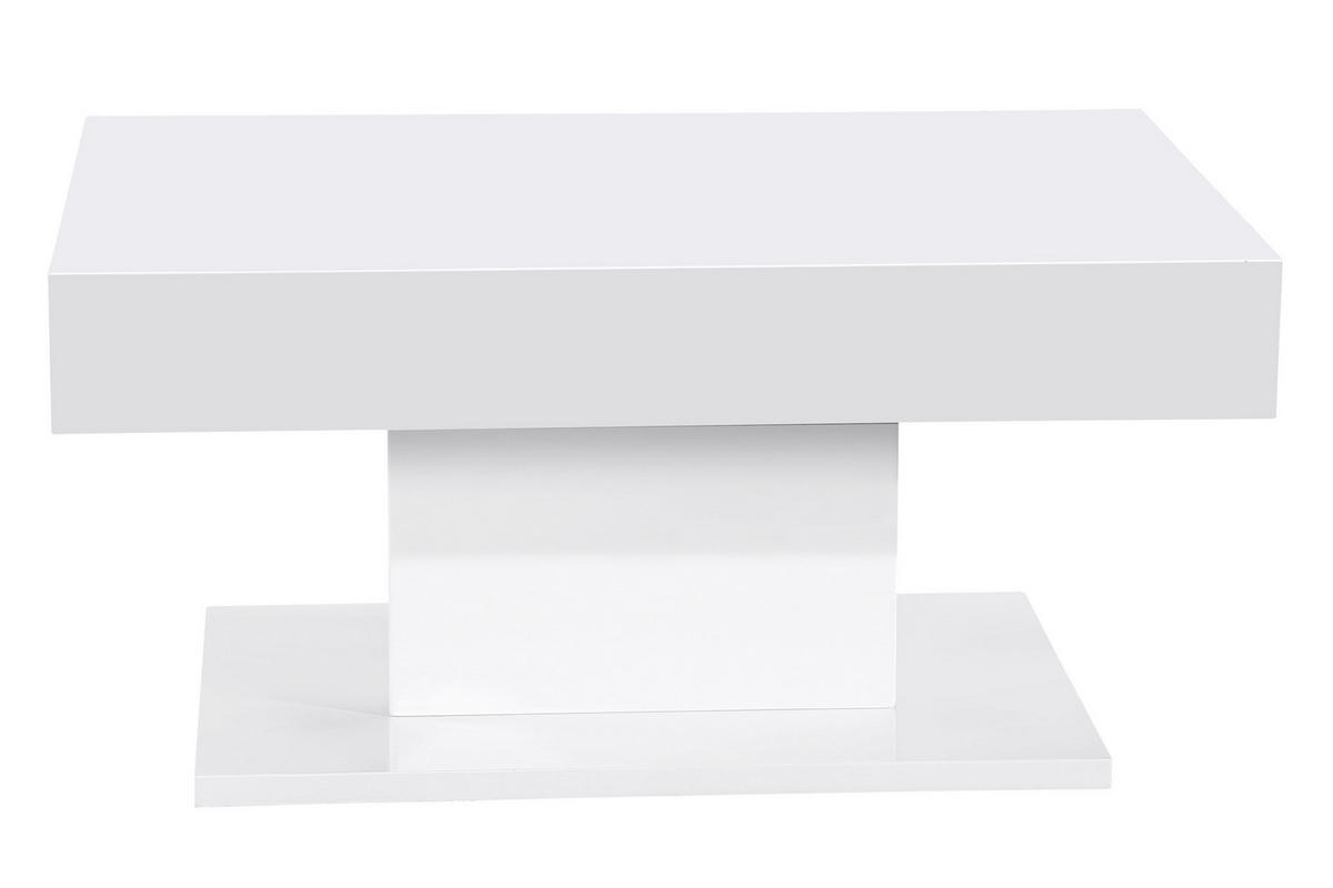 COUCHTISCH 90/60/44 cm rechteckig Weiß, Weiß Hochglanz  - Weiß Hochglanz/Weiß, Design, Holzwerkstoff (90/60/44cm) - Carryhome