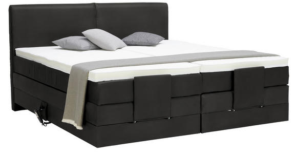 BOXSPRINGBETT 160/200 cm in Schwarz - Schwarz, Design, Kunststoff/Textil (160/200cm) - Hom`in