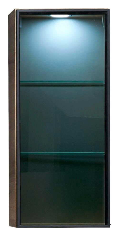 HÄNGESCHRANK 30/70,3/17 cm  - Eichefarben/Schwarz, MODERN, Glas/Holzwerkstoff (30/70,3/17cm) - Sadena