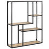 VÄGGHYLLPLAN 75/91/20 cm  - svart/ekfärgad, Trend, metall/trämaterial (75/91/20cm) - Best Price