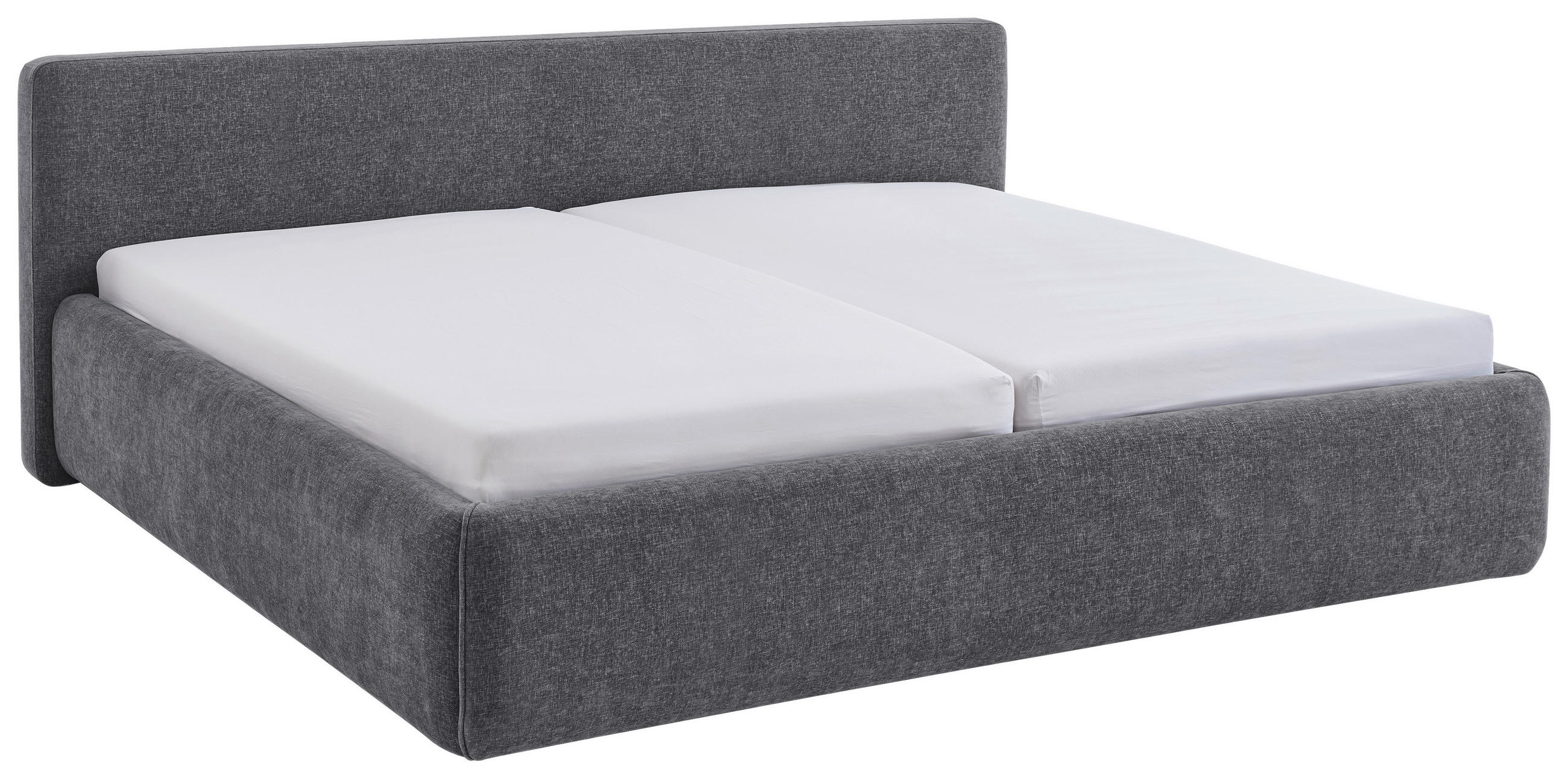 POLSTERBETT 180/200 cm  Grau  - Birkefarben/Buchefarben, Design, Holz/Textil (180/200cm) - Xora