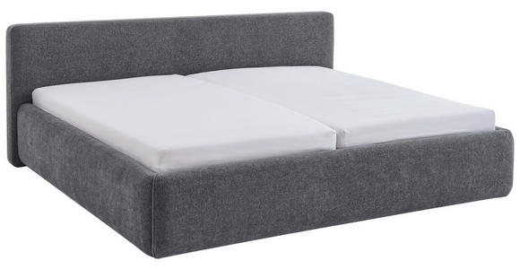POLSTERBETT Bettkasten, Lattenroste Grau 180/200 cm  - Birkefarben/Buchefarben, Design, Holz/Textil (180/200cm) - Xora