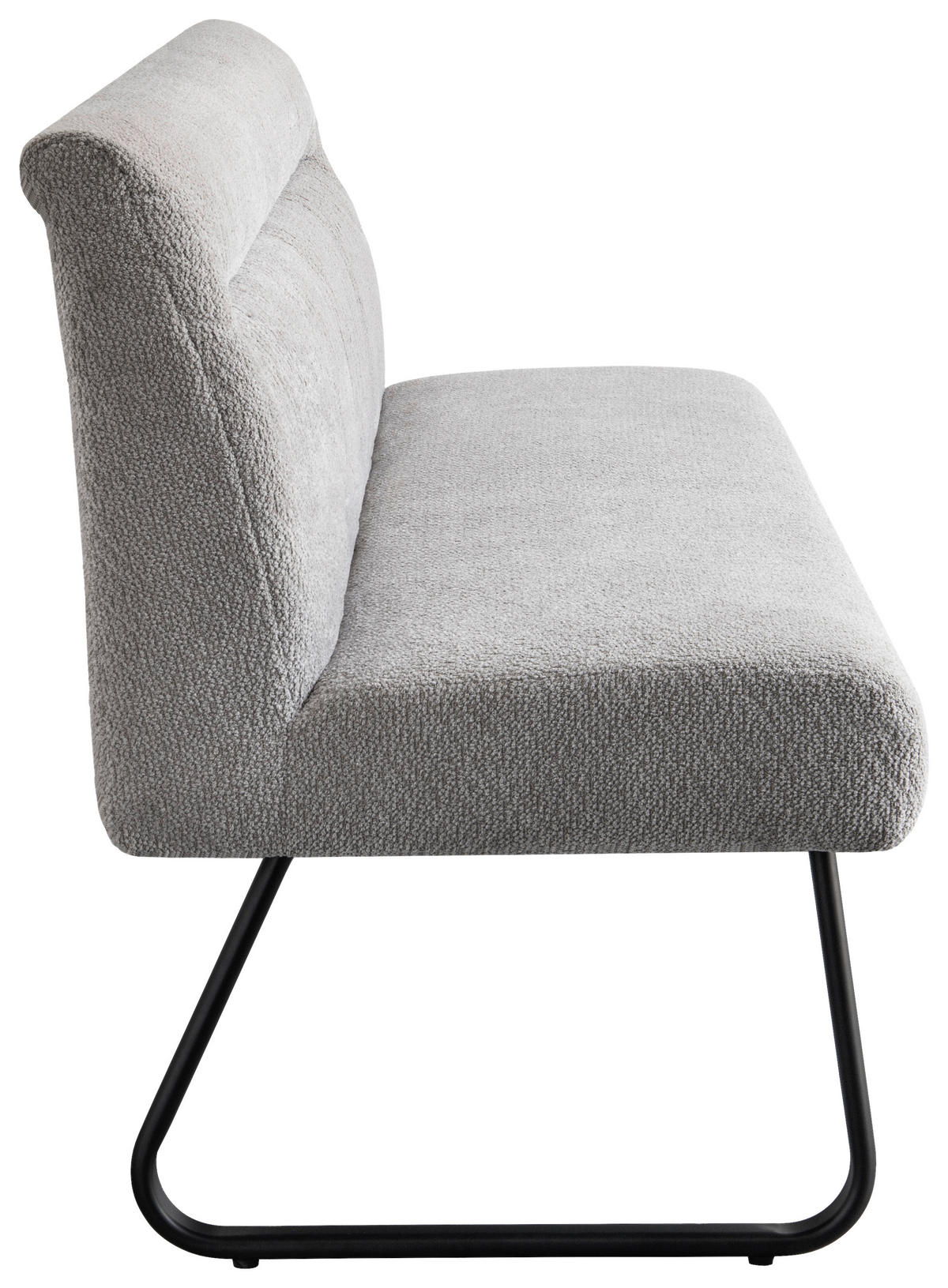 SITZBANK 160/86/61 cm Mikrofaser Grau  - Schwarz/Grau, Design, Textil/Metall (160/86/61cm) - Stylife