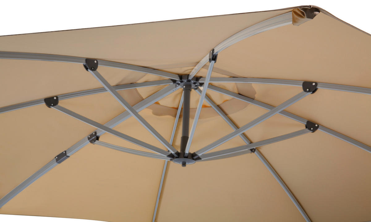 AMPELSCHIRM 350 cm Sandfarben  - Sandfarben/Grau, Basics, Textil/Metall (374/269/350cm) - Schneider