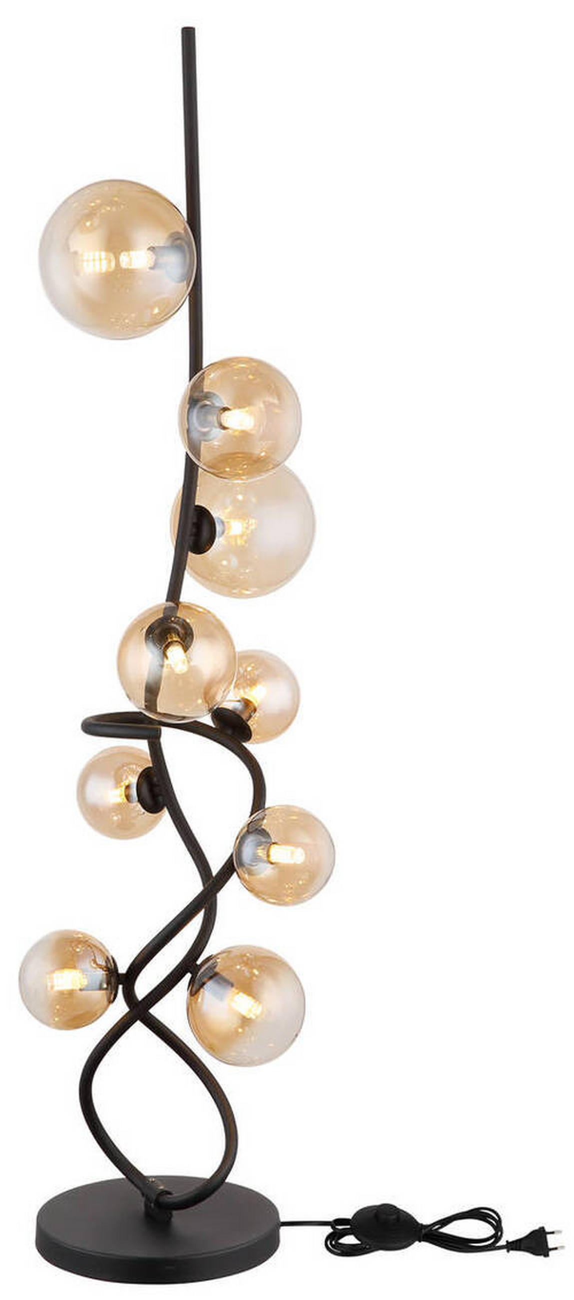 LED-GOLVLAMPA 33/122 cm    - klar/svart, Design, metall/glas (33/122cm) - Globo