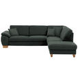 ECKSOFA in Mikrofaser Dunkelgrau  286/236 cm  - Wildeiche/Dunkelgrau, Natur, Holz/Textil (286/236cm) - Voleo