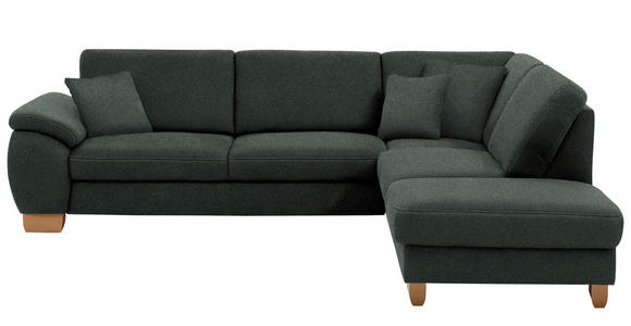 ECKSOFA in Mikrofaser Dunkelgrau  286/236 cm  - Wildeiche/Dunkelgrau, Natur, Holz/Textil (286/236cm) - Voleo